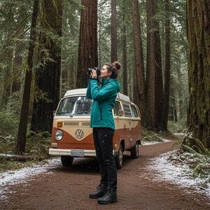 Women's Softshell Jacket Fleece Lined Coat Hooded & Windproof for Outdoor Hiking